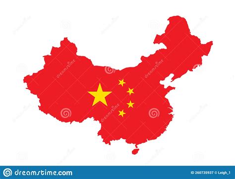 Vector Map of China with Flag Stock Vector - Illustration of country ...