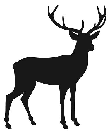 Deer Silhouette Isolated On White Background Vector Illustration Stock Illustration - Download ...