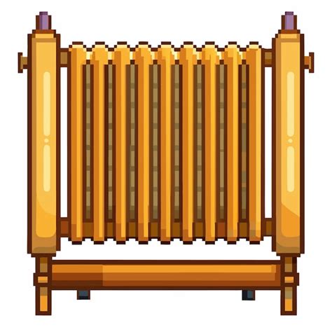 Vintage Pixel Art Radiator Illustration Retro Heating Design Element ...