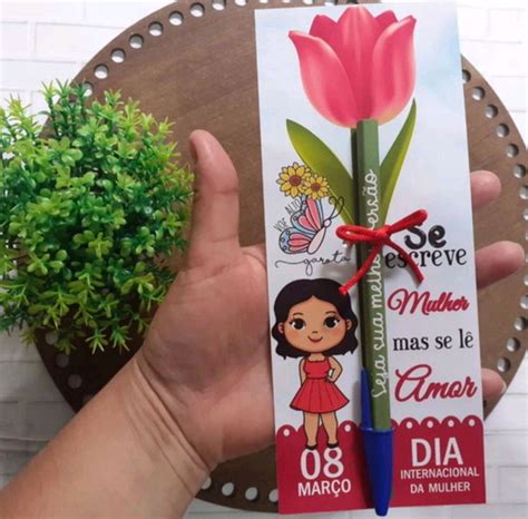 Cartao Caneta Dia Da Mulher Produtos Personalizados No Elo