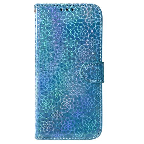 For Infinix Hot Play Colorful Magnetic Buckle Leather Phone Case Blue Alexnld