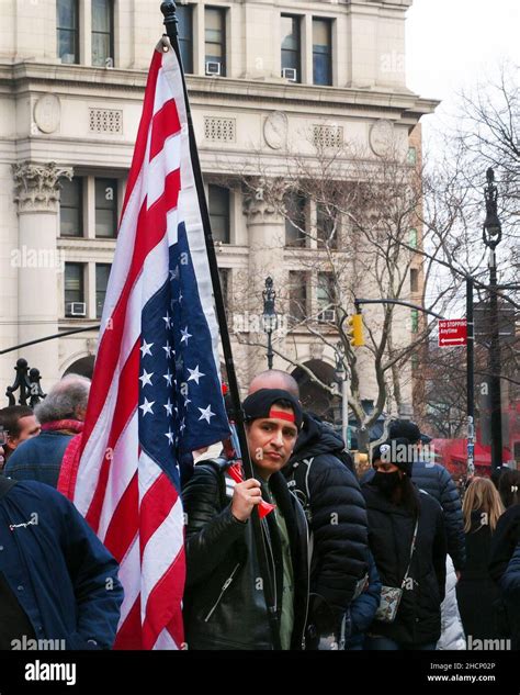 New York New York USA 31st Dec 2021 Protesters Gather Outside City