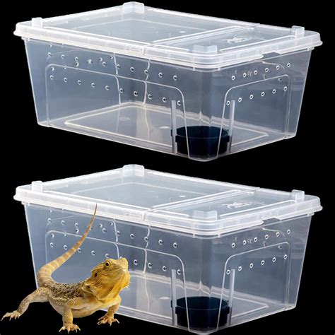 Buy Hamiledyi Pcs Reptile Feeding Box Snake Breeding Box Transparent