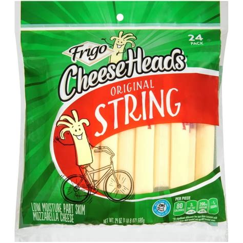 Frigo Cheese Heads Mozzarella String Cheese 24 Oz 24 Count Walmart