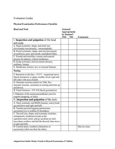 Head And Neck Fco Fco Help Evaluation Guides Physical