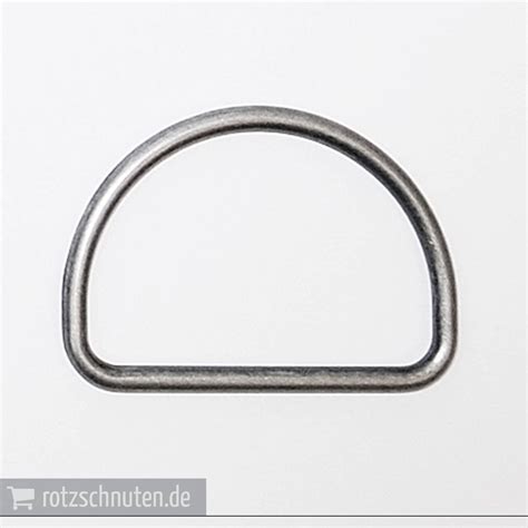 Metall D Ring 40mm altsilber für Taschen Gurtbänder Rotznasen