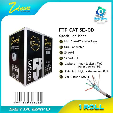 Jual Kabel LAN STP FTP Cat 5e Outdoor CCA Double Jacket Zimmlink 305