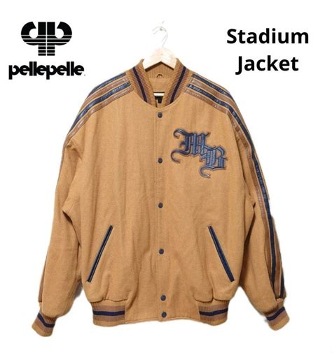 ルカリ Pelle スタジャン レザーワッペン ロゴ アームライン Pelle ペレペレ メンズ