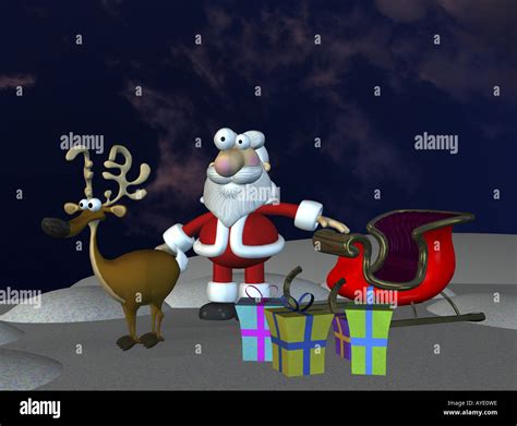 Santa Claus with reindeer Stock Photo - Alamy