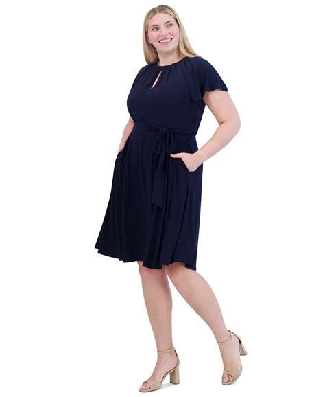 Jessica Howard Plus Size Keyhole Fit And Flare Dress Macys