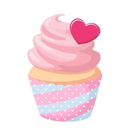 Vanilla Cupcake Vector Art Png Vanilla Cupcake Pink Cream Simple Icon