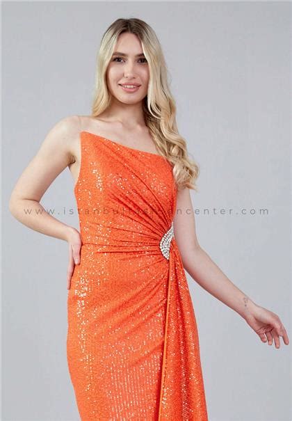 Hot Contact Strapless Maxi Sequin Mermaid Regular Orange Wedding Guest Dress Hot5056ora