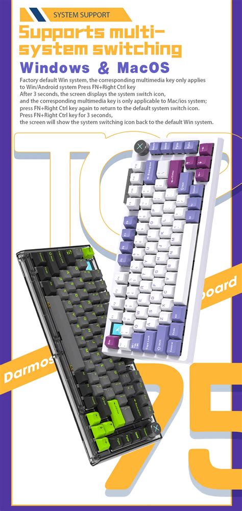 B N Ph M C Darmoshark Top Tri Mode Rgb Black White Hot Swap Lcd M N H Nh N M Xoay Darmoshark