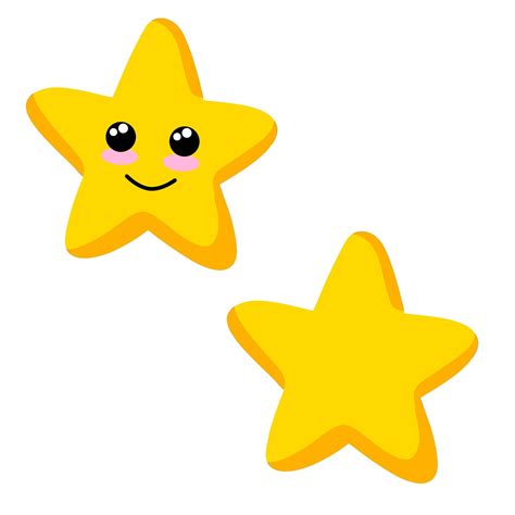 Cute Star Element Of Night And Nature Yellow Object Cartoon