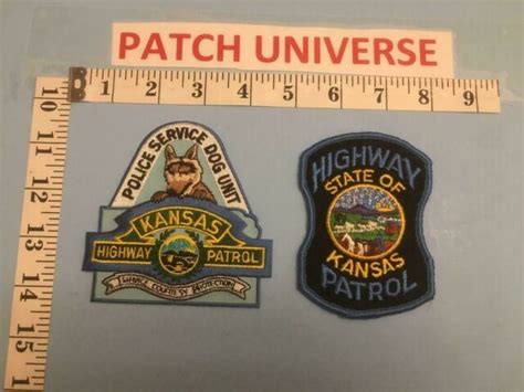 Lot Of 2 Kansas Highway Patrol Shoulder Patches F071 Ebay