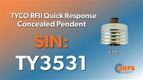 Tyco RFII Quick Response Concealed Pendent Sprinkler Head Intro