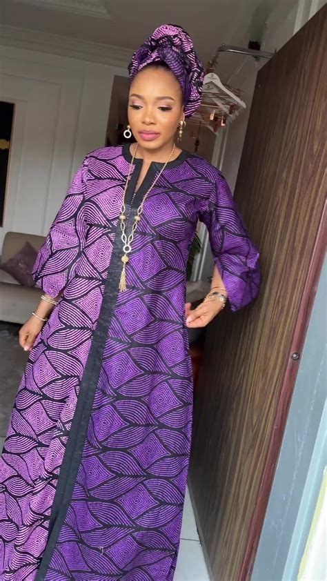 Classy Two Share Purple Adire Dress Video In 2024 A Shape Gown