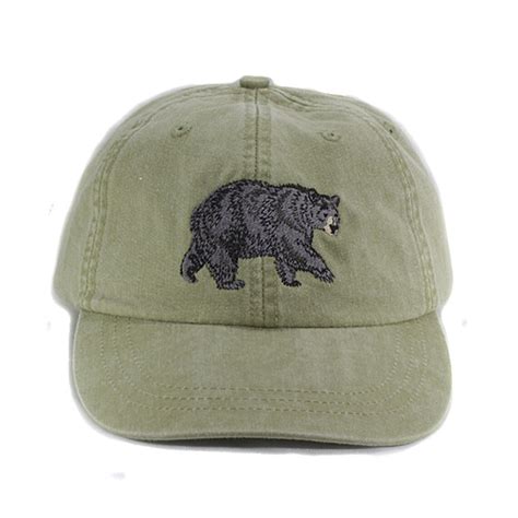 Black Bear Embroidered Hat Baseball Cap Bear Cap Bear Hat Etsy