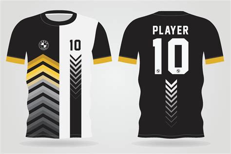 Modelo De Camisa Esporte Em Ouro Branco Preto Para Uniformes De Time E