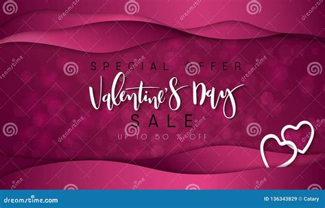 Vector Illustration Of Valentine S Day Promotion Banner Template With