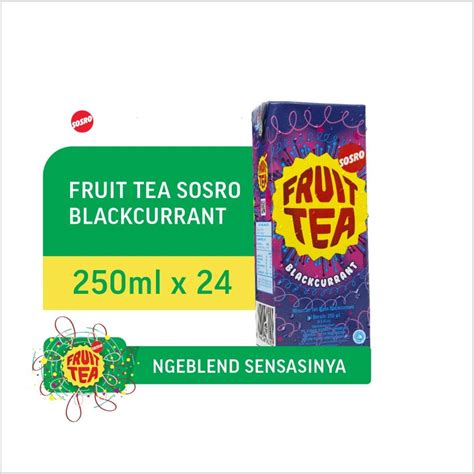 Jual SOSRO FRUIT TEA BLACKCURRANT 250ML KOTAK TEH RASA BUAH Shopee