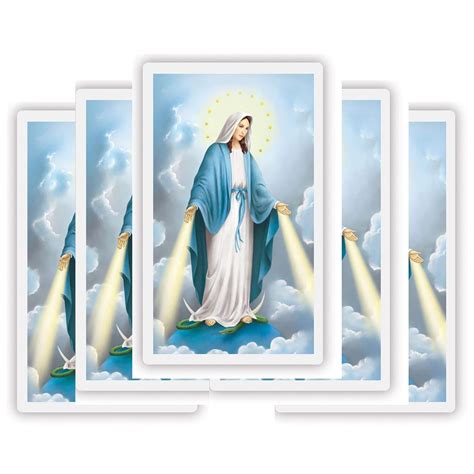 Buy Our Lady Of Grace Laminated Wallet Sized Print With Hail Mary Prayers On Back Catholic Holy