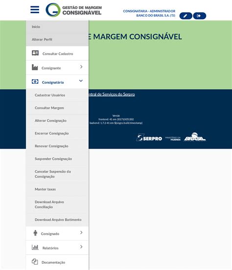 Sistema De Gestão De Margem Consignável Consignatária Manter Taxas