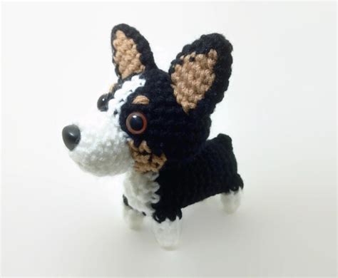 Pembroke Welsh Corgi Tri Color Crochet Dog Handmade Amigurumi