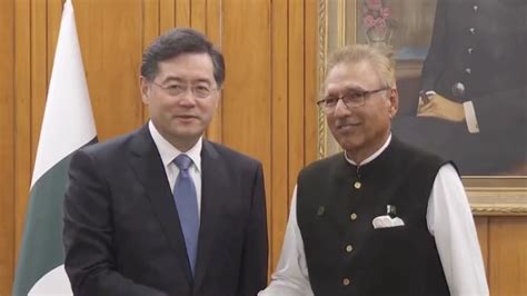 Pakistani President Arif Alvi Meets Chinese Fm Qin Gang In Islamabad Cgtn