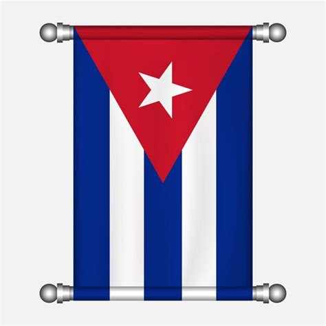 Bandeira Realística Pendurada De Bandeira Cuba Vetor Premium