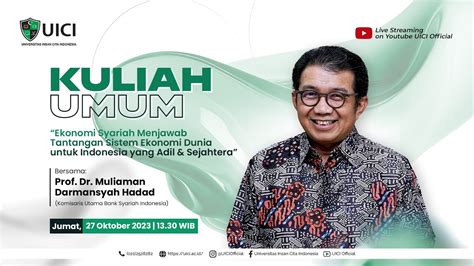 Kuliah Umum Bersama Prof Dr Muliaman Darmansyah Hadad Youtube