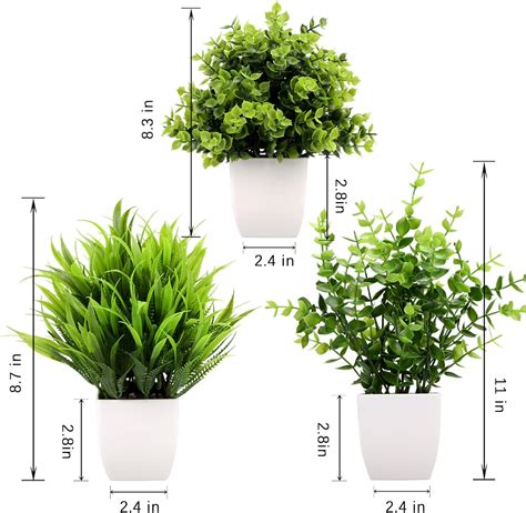 GREENTIME Paquete De 3 Mini Plantas Falsas En Macetas Plantas