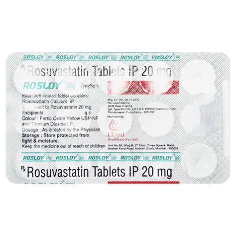 Buy Rosloy 20 Tablet 15s Online At Upto 25 Off Netmeds