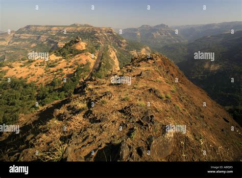 Aerial View Of Western Ghats Deccan Plateau Kalyan Maharashtra India