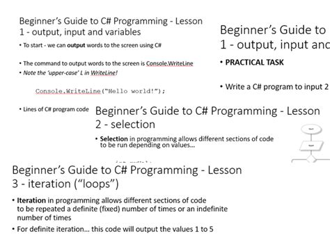 Beginner Lessons For C Sequence Selection And Iteration Teaching