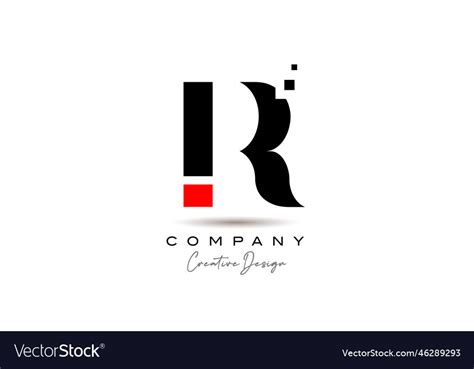 Red black r alphabet letter logo icon design with Vector Image