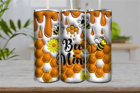 3d Inflated Bee Mine Tumbler Wrap 20oz Graphic By Pronobr100 Creative