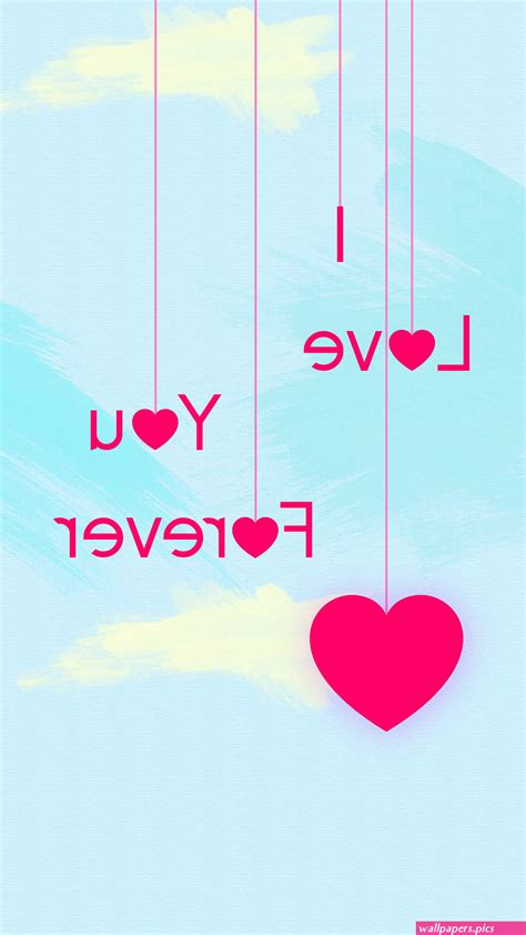 I Love You Wallpaper K Kawaii Cartoon Cyan Background Wallpapers Pics