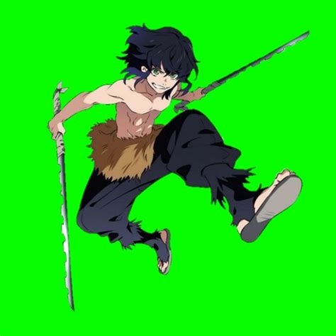 Inosuke Hashibira png | Fond vert, Vert