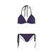 Gothic Style Purple And Black Skulls Custom Bikini Swimsuit ID D