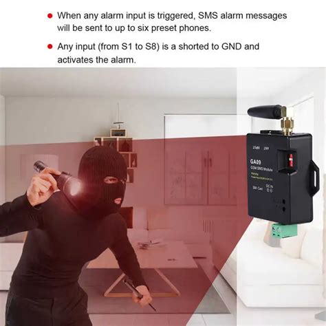 GA09 Mini 8 Channels GSM Alarm System Wireless Security Alarm SMS Phone