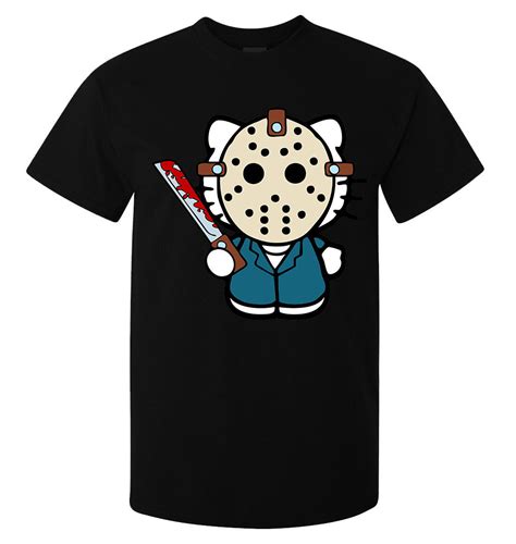 Jason Voorhees Friday 13th Senior Kitty Men Women Available Black T Shirt