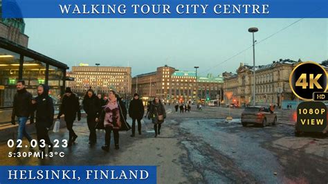 Seaside Walking Tour CIty Centre Helsinki Finland 4K HDR 21 Min