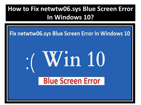 Ppt How To Fix Netwtw Sys Blue Screen Error In Windows