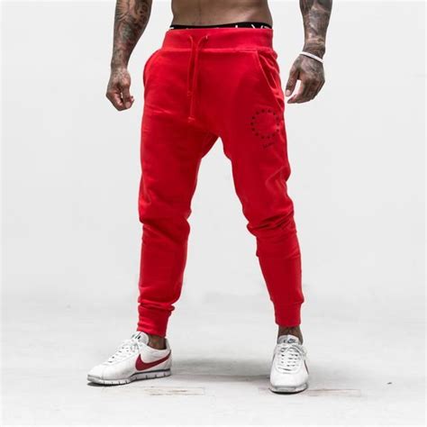 Live Fit Apparel — Jogger Sweat Pants Red Mens Outfit By Occasions