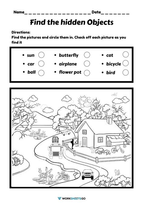 Find The Hidden Objects: Baseball Worksheets | 99Worksheets - Worksheets Library