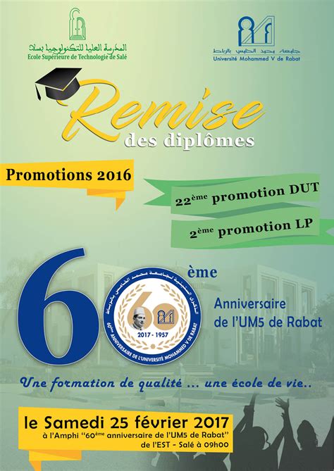 Affiche Remise ESTS 2017 Ecole Supérieure de Technologie de Salé