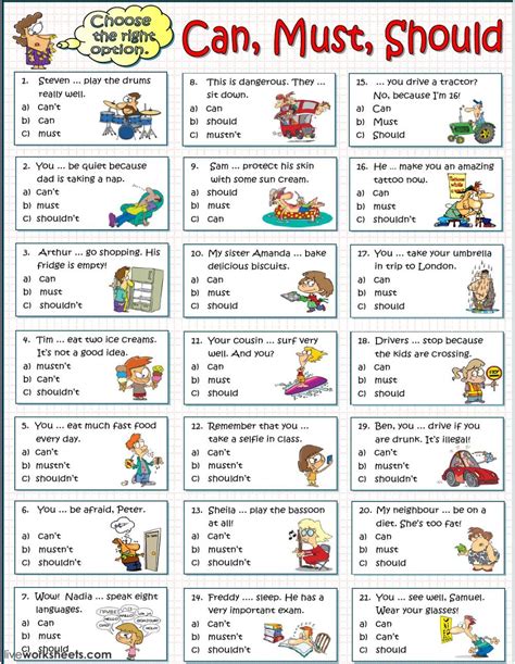 Modal Verbs Worksheets