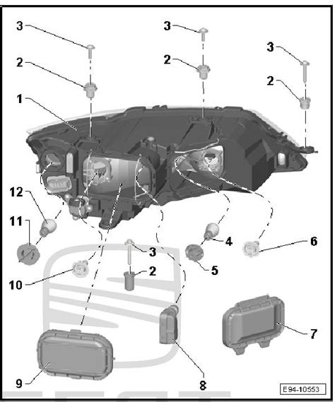 Seat Leon Assembly Overview Headlight Headlamps Lights