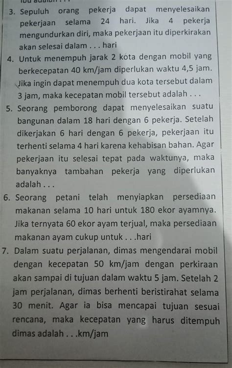 Tolong Dikerjakan Beserta Caranya Yang Nomor 3 5 Dan 7 Brainly Co Id